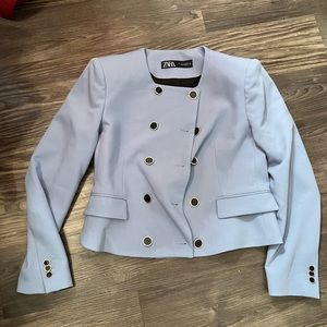 ZARA Women Dbl Breasted Cropped Blazer Size L BNWT